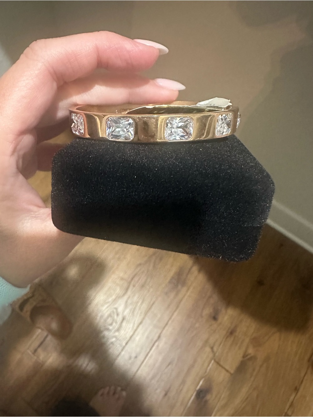 Michael Kors Rose Gold Crystal Station Bangle Bracelet NWT